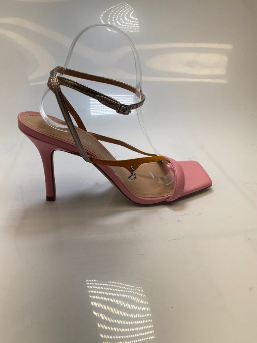 Coach Women's Kali Strap Square Toe Pink Leather Heel Sz 11